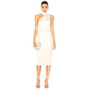 CUSHNIE One Shoulder Mock Neck Pencil Dress in size XS